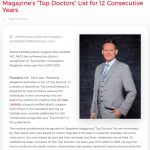 Dr. Max Lehfeldt, a board-certified plastic surgeon, has been recognized as one of Pasadena Magazine’s “Top Doctors” each year from 2007 to 2019.