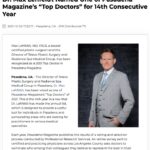 Dr. Max Lehfeldt, a plastic surgeon in Pasadena, has been recognized as a 2021 Top Doctor in Pasadena Magazine.